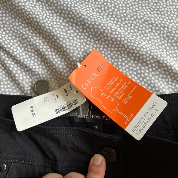 NWT Addition Elle perfect fit pull on black pants straight leg size 18 regular - Picture 3 of 12